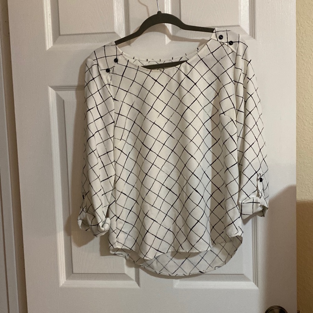 black striped white blouse